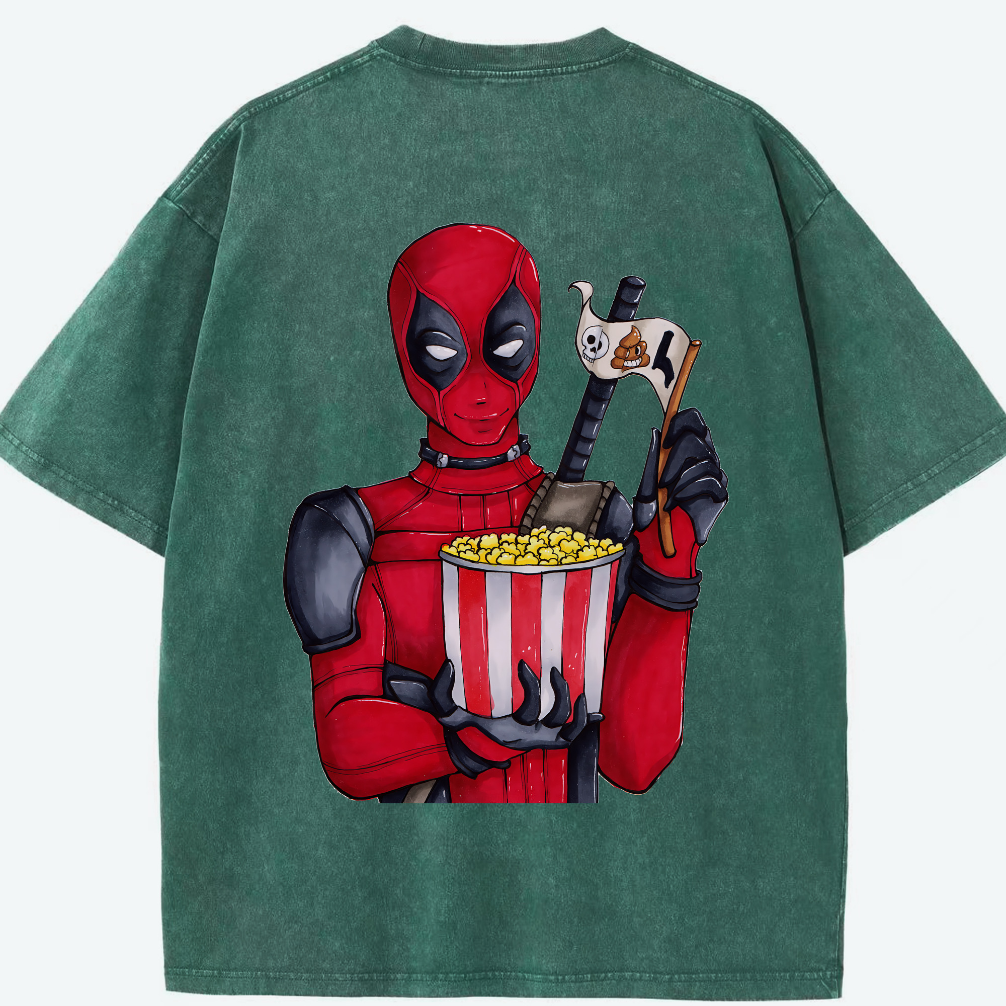 （画像用） Deadpool デッドプール 綿100% ヴィンテージ風 半袖Tシャツ（背面プリント）